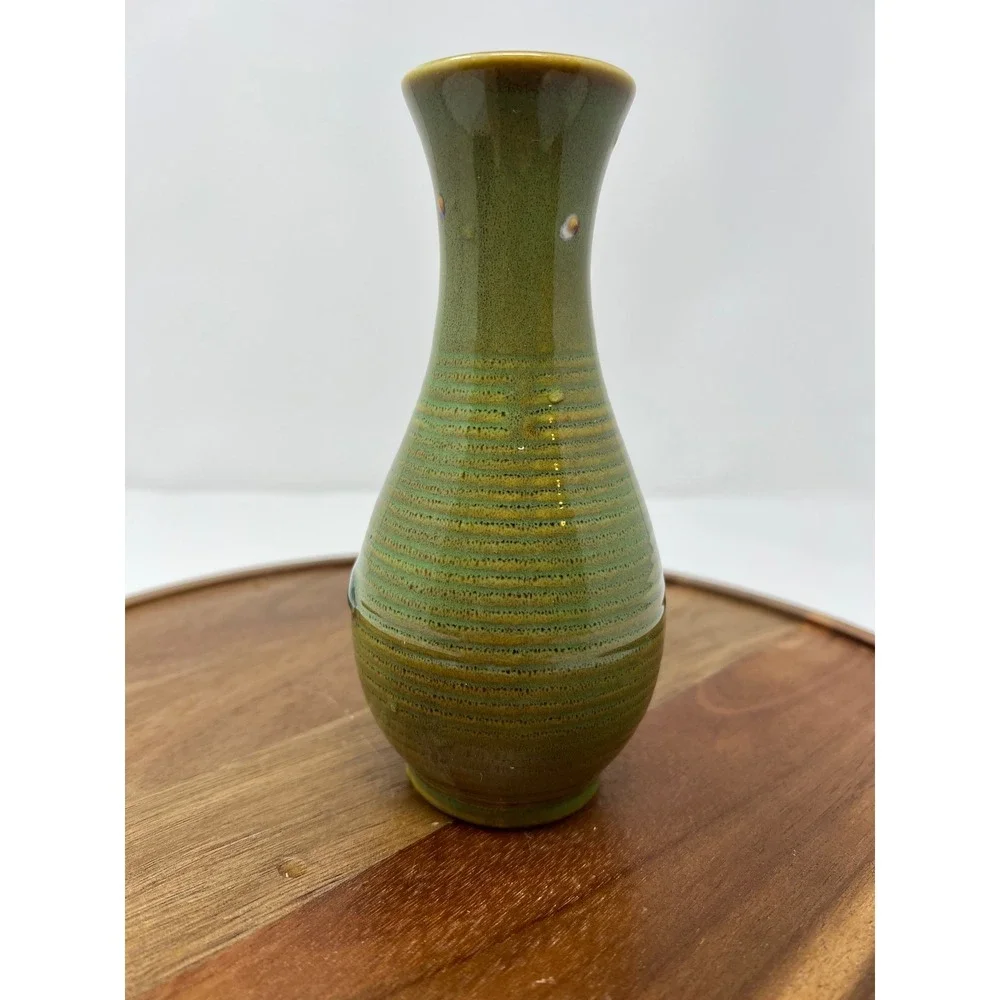 Green Ceramic Butterfly Flower Bud Vase Tabletop Accent‎ Decor